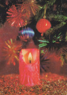 Happy New Year Christmas CANDLE Vintage Postcard CPSM #PAV419.GB - Año Nuevo