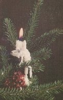 Buon Anno Natale CANDELA Vintage Cartolina CPSMPF #PKG132.IT - Anno Nuovo