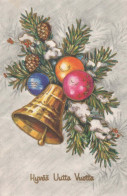 Buon Anno Natale BELL Vintage Cartolina CPSMPF #PKD696.IT - Anno Nuovo