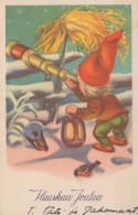 Buon Anno Natale GNOME Vintage Cartolina CPSMPF #PKD264.IT - Anno Nuovo