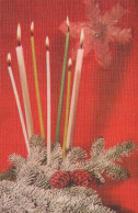 Buon Anno Natale CANDELA Vintage Cartolina CPSMPF #PKD140.IT - Anno Nuovo