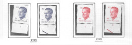 Belgie -  20 Bf 40 BF  TYPE VELGHE No Bril -  SET Of Plaatnummer VOOR ELKE WAARDE Perfekt Postfris - 1981-1990