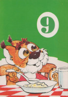 BUON COMPLEANNO 9 Años SCOIATTOLO Animale Vintage Cartolina CPSM #PBS690.IT - Anniversaire