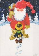 BABBO NATALE Buon Anno Natale Vintage Cartolina CPSM #PBL530.IT - Santa Claus
