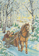 Buon Anno Natale CAVALLO Vintage Cartolina CPSM #PBM439.IT - Año Nuevo