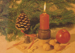 Buon Anno Natale CANDELA Vintage Cartolina CPSM #PBA825.IT - Año Nuevo
