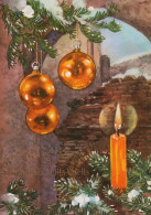 Buon Anno Natale CANDELA Vintage Cartolina CPSM #PBA204.IT - Año Nuevo