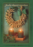 Buon Anno Natale CANDELA Vintage Cartolina CPSM #PAZ205.IT - Año Nuevo