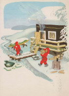 Buon Anno Natale GNOME Vintage Cartolina CPSM #PAY157.IT - Año Nuevo