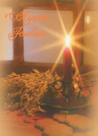 Buon Anno Natale CANDELA Vintage Cartolina CPSM #PAV423.IT - Nouvel An