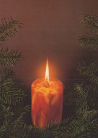 Buon Anno Natale CANDELA Vintage Cartolina CPSM #PAV483.IT - Nouvel An