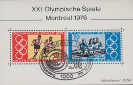 Deutschland Block 12  XXI. Olympische Spiele Montreal 1976 - Sonderstempel  "Jugend Trainiert " - Usados