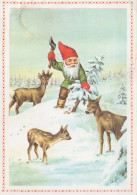Buon Anno Natale CERVO Vintage Cartolina CPSM #PAU777.IT - Nouvel An