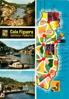 73268160 Cala Figuera Mallorca Hafen Panoramakarte Cala Figuera Mallorca - Autres & Non Classés