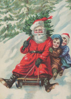 BABBO NATALE BAMBINO Natale Vintage Cartolina CPSM #PAK343.IT - Santa Claus