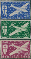 French Oceania 1942 SG165-167 Airplane MH - Andere & Zonder Classificatie