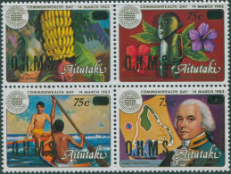 Aitutaki OHMS 1985 SGO38-O41 Commonwealth Day Set MNH - Cookeilanden