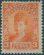 Newfoundland 1897 SG88 3c Orange Queen Alexandra MNG - 1865-1902