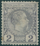 Monaco 1885 SG2 2c Lilac Prince Charles III Tone Spot MNG - Otros & Sin Clasificación