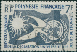 French Polynesia 1958 Sc#191,SG17 7f Human Rights FU - Otros & Sin Clasificación
