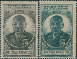 French Oceania 1945 SG177-178 Eboue Set MLH - Otros & Sin Clasificación