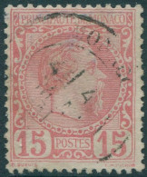 Monaco 1885 SG5 15c Red Prince Charles III FU - Andere & Zonder Classificatie