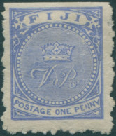 Fiji 1881 SG39 1d Dull Blue Crown And VR P10 MLH - Fiji (1970-...)