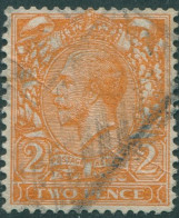 Great Britain 1912 SG368 2d Orange KGV #1 Crease FU (amd) - Unclassified