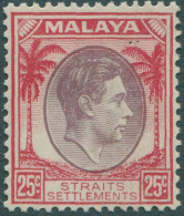 Malaysia Straits Settlements 1937 SG286 25c Purple And Red KGVI MNH - Straits Settlements