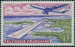 French Polynesia 1960 Sc#C28,SG19 13f Douglas DC-8 Papeete Airport MLH - Autres & Non Classés