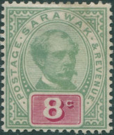 Malaysia Sarawak 1888 SG14 8c Green And Red Brooke MLH - Sarawak (...-1963)