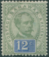 Malaysia Sarawak 1888 SG16 12c Green And Blue Brooke MLH - Sarawak (...-1963)