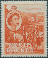 Malaysia North Borneo 1954 SG383 $1 Bajau Horsemen MLH - Nordborneo (...-1963)