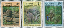 French Polynesia 1984 Sc#390-392,SG413-415 Marquesian Tikis Set MLH - Altri & Non Classificati