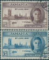 Jamaica 1946 SG141a-142a Victory Set FU - Giamaica (1962-...)