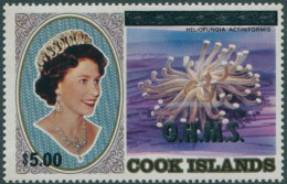 Cook Islands OHMS 1985 SGO50 $5 On $3 Coral QEII MNH - Cook