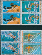 French Polynesia 1971 Sc#C71-73,SG130-133 Water Sports Blocks Set FU - Other & Unclassified