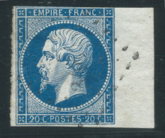 N°14 20c BLEU NAPOLEON TYPE 1 / BORD DE FEUILLE - 1853-1860 Napoleon III