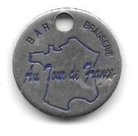 Jeton De Caddie  Occasion  Ville, BAR  BRASSERIE  Au Tour De France  Verso  10000 TROYES - Trolley Token/Shopping Trolley Chip