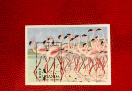 OUGANDA 1990 Bloc 1v Neuf MNH ** Mi Bl 120 Pájaro Bird Pássaro Vogel Ucello Oiseau UGANDA - Flamingo