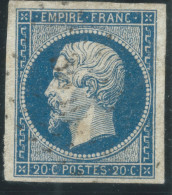 N°14 20c BLEU NAPOLEON TYPE 1 / TB MARGES - 1853-1860 Napoléon III.