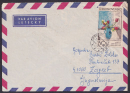 Czechoslovakia 1974, Flowers, České Budějovice, Airmail To Yugoslavia - Sonstige & Ohne Zuordnung