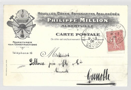 Albertville. Carte Publicitaire Philippe Million. Houilles, Cokes, Anthracites, Agglomérés ... (A3p313) - Albertville