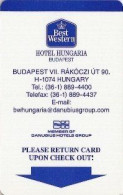 UNGHERIA  KEY HOTEL   Best Western Hotel Hungaria Budapest - Chiavi Elettroniche Di Alberghi