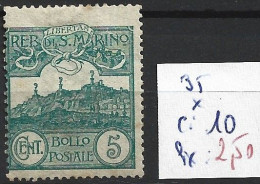 SAINT-MARIN 35 * Côte 10 € - Unused Stamps