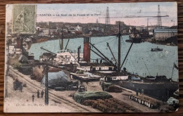 Carte Postale Ancienne Colorisée Nantes : Le Quai De La Fosse Et Le Port - Ohne Zuordnung