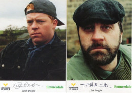 Zak Butch Dingle 2x Printed Signed Emmerdale Cast Card Photo S - Schauspieler Und Komiker