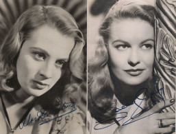 1950s Hollywood 2x Unidentified Actress Printed Signed Photo S - Actores Y Comediantes 