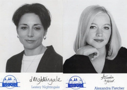 Alexandra Fletcher Lesley Nightingale 2x Brookside Pre Printed Signed Cast Card - Actores Y Comediantes 