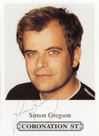 Simon Gregson Rare Hand Signed Coronation Street Cast Card Photo - Acteurs & Comédiens